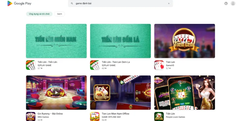 Game đánh bài Chplay