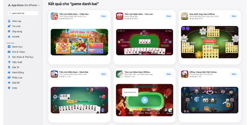Game danh bai ios